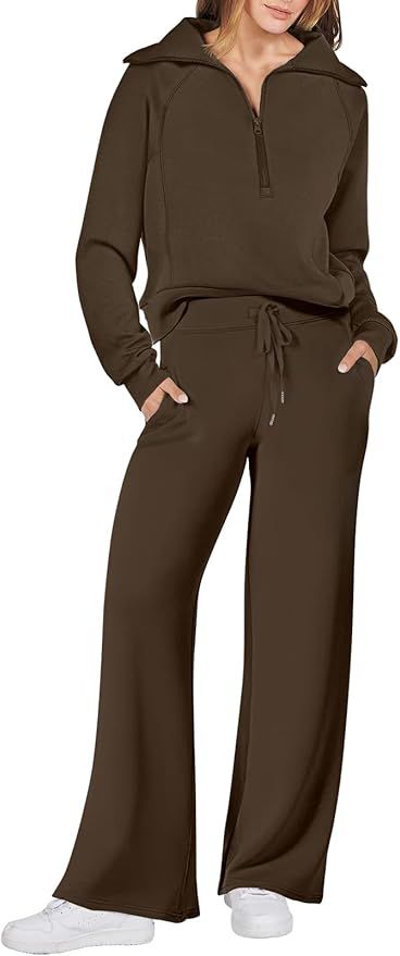 Amazon.com: ANRABESS Women 2 Piece Outfits Sweatsuit Oversized Sweatshirt Sweatpants Tracksuit Sw... | Amazon (US)