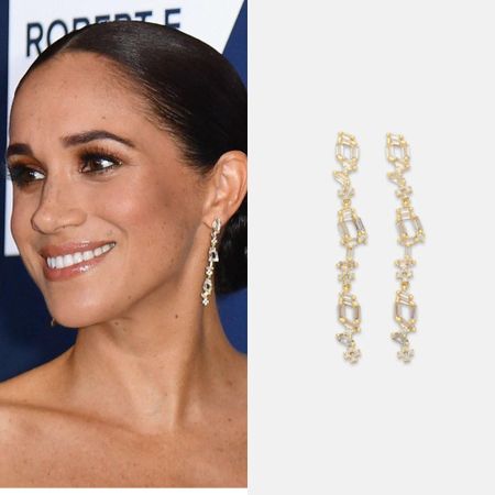 Meghan wearing Carolina Herrera earrings #jewelry