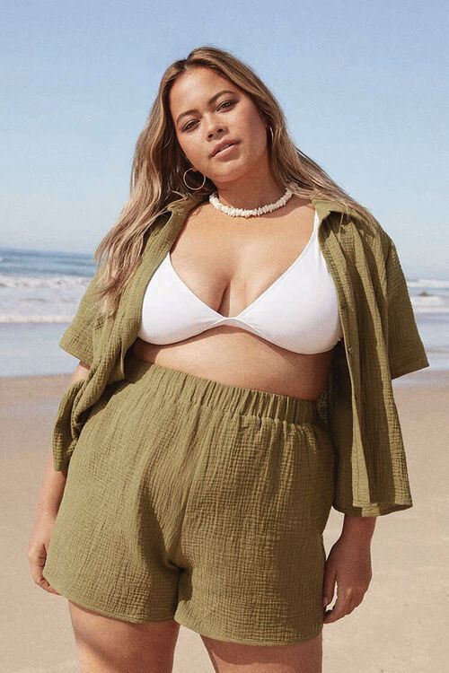 Plus Size Textured Shorts | Forever 21 (US)
