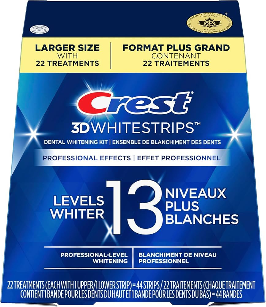 Crest 3D White Whitestrips Professional Effects, At-Home Teeth Whitening Kit, 13 Levels Whiter, 2... | Amazon (CA)