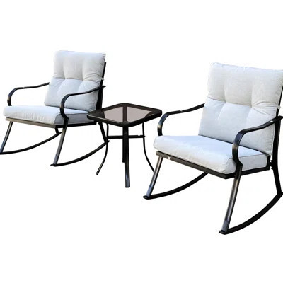 Outdoor Patio Rocker Chair - Soft Cushion Add Elegance To Your Deck | Wayfair North America
