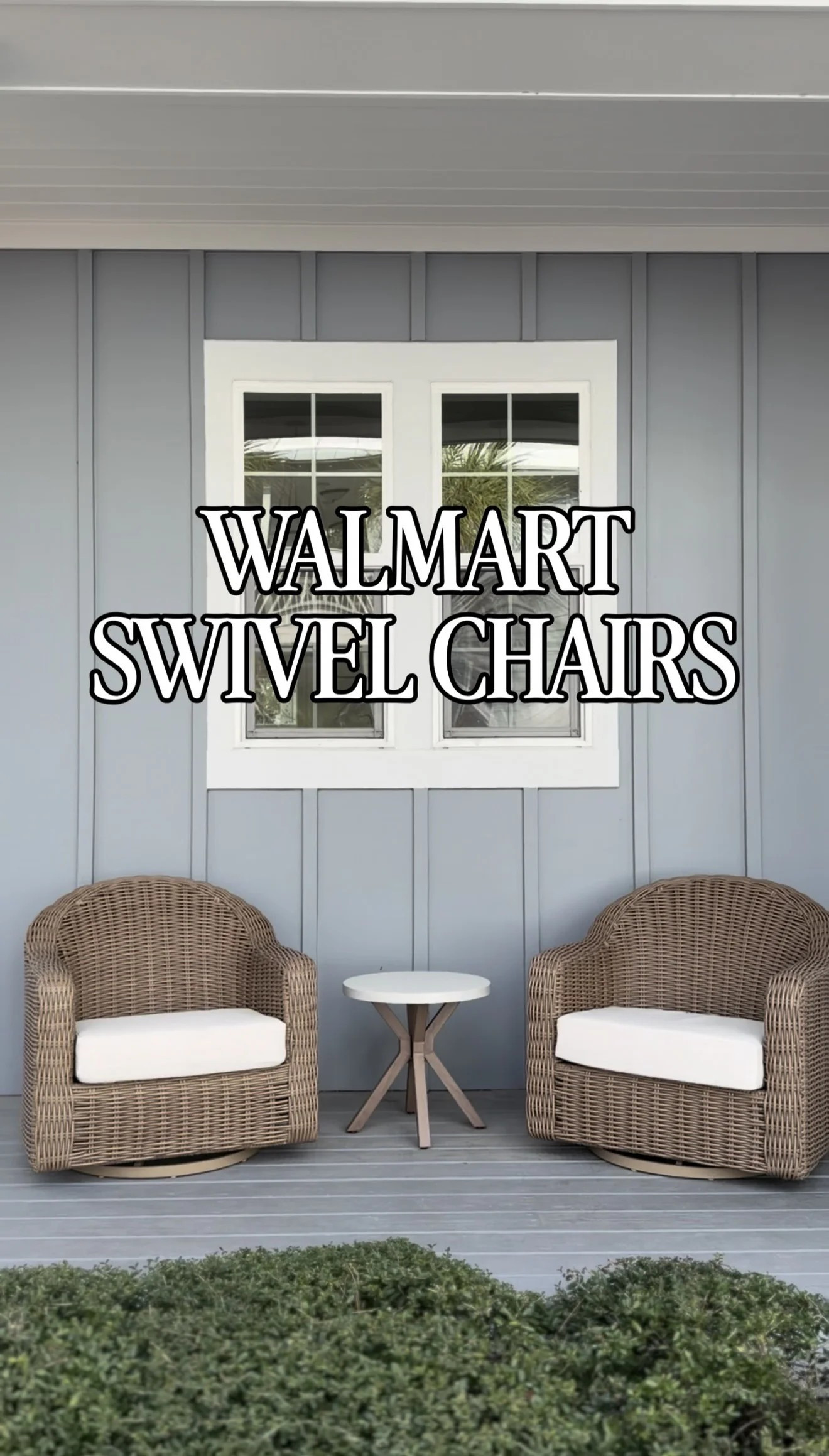 Cozy patio upgrade without the splurge 🤍 These wicker swivel chairs with plush cushions + the matching end table from Walmart are the perfect combo for relaxing evenings outside. I love the natural woven texture paired with soft, comfy seating — it feels high-end but is totally budget-friendly. Such a cute little setup for morning coffee or sunset chats ✨🌿

#LTKhome #LTKfinds #WalmartHome #WalmartPatio #OutdoorLiving #PatioInspo #WickerFurniture #SwivelChairs #OutdoorDecor #BackyardStyle #AffordableHome #BudgetFriendlyFinds #CozyOutdoorSpace #PatioRefresh #pleasantlybuilt 

 #LTKmorningroutine #LTKSeasonal #LTKHome