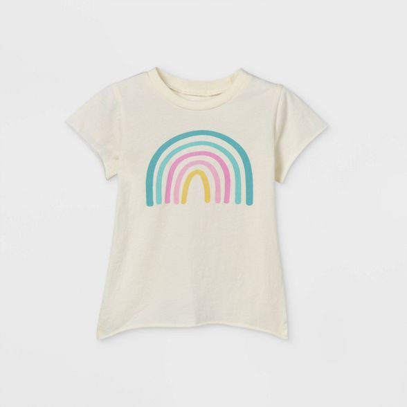 Grayson Mini Toddler Girls' Rainbow Short Sleeve T-Shirt - White | Target