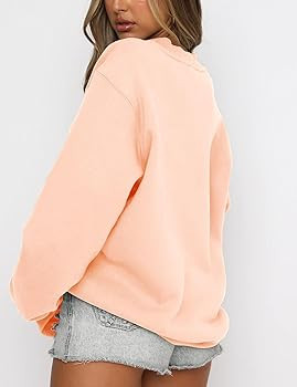 Fanway&EC Women's Long Sleeve Sweatshirt Casual Crewneck Oversized Pullover Hoodies Fall Tops | Amazon (US)