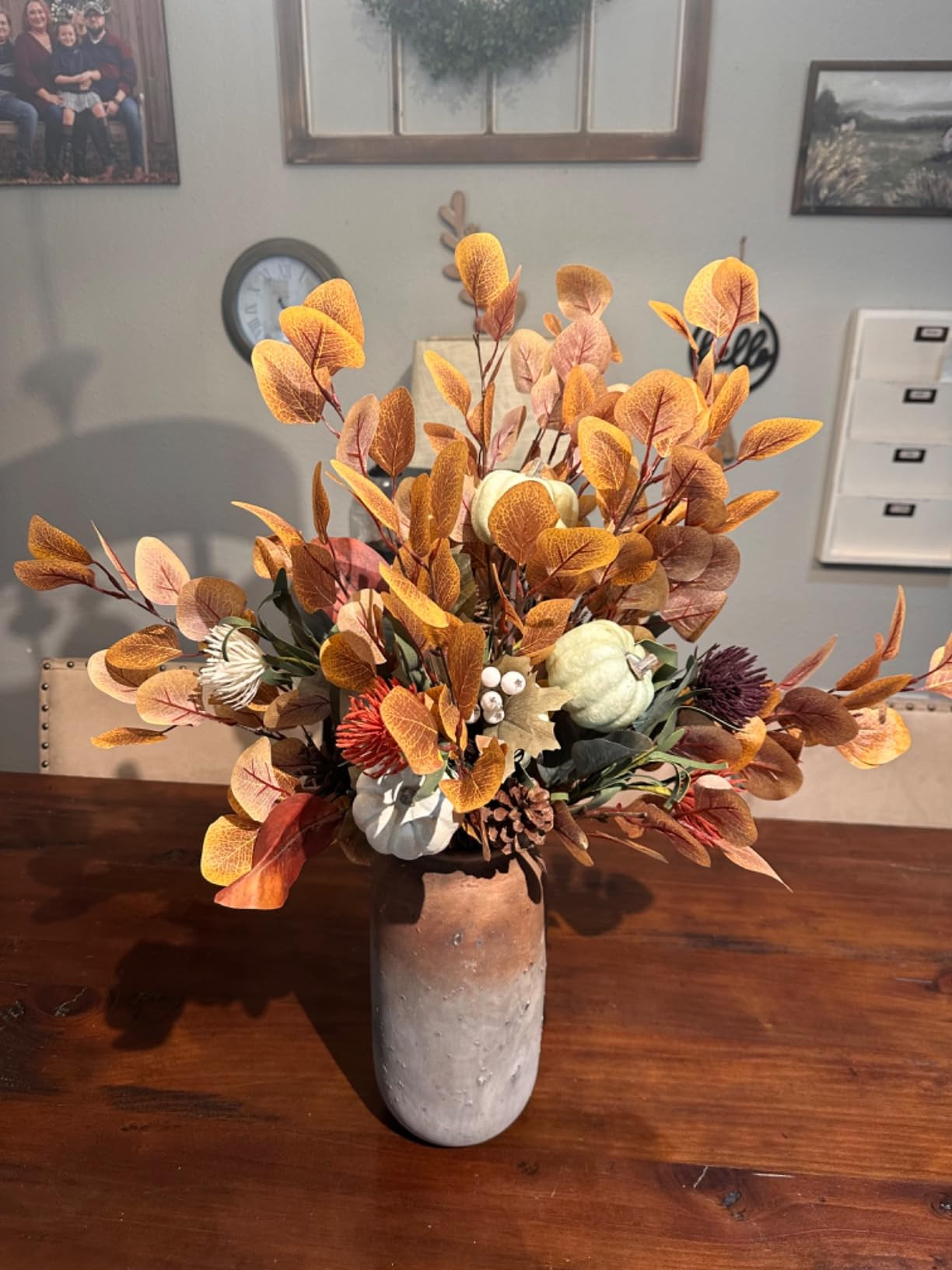 Large Ceramic Rustic Vase, 11 inch Minimalist Decorative Vase, Farmhouse Tall Vase for Home Decor... | Amazon (US)