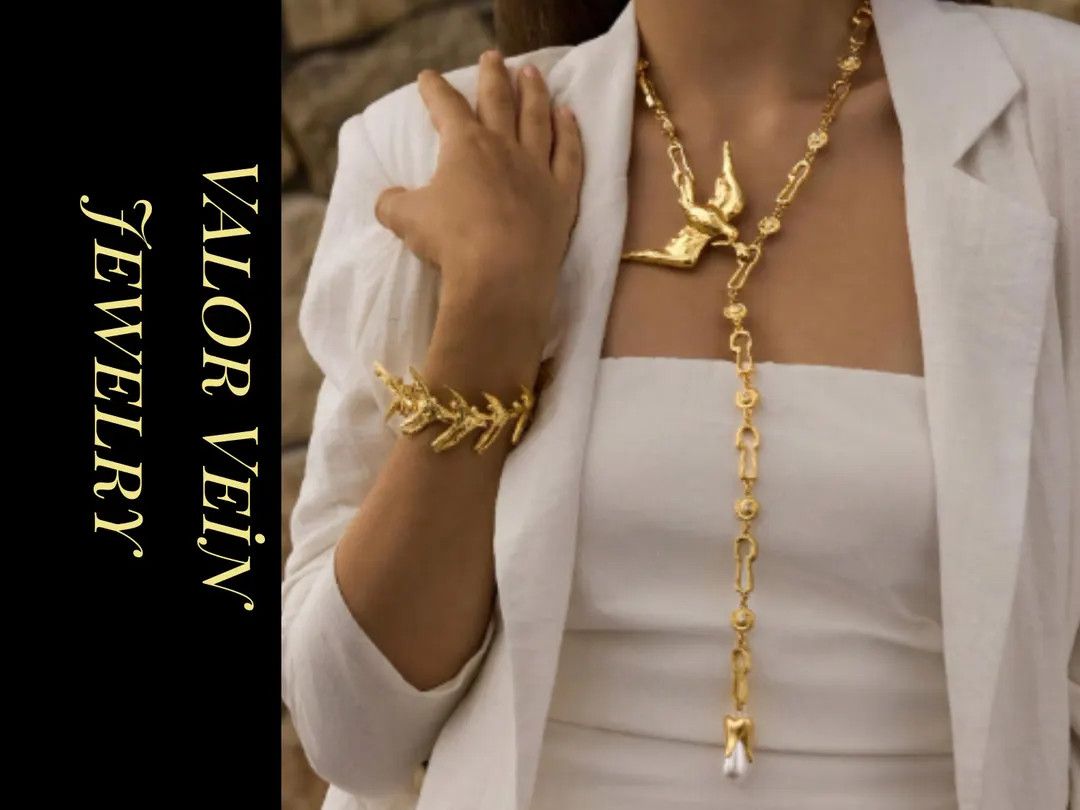 Gold Swallow Pendant Long Necklace, Old Money Bridal Statement - Etsy | Etsy (US)