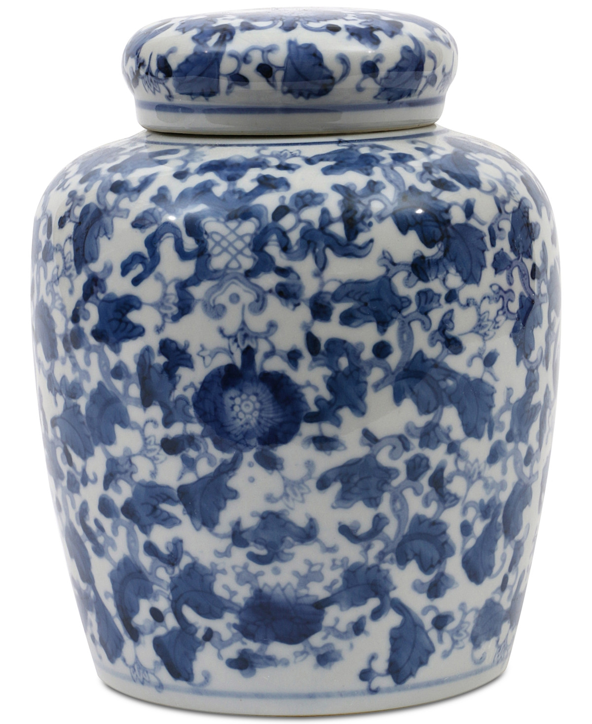 Decorative Ceramic Ginger Jar with Lid for Spaces, Blue and White - Blue/white | Macy's