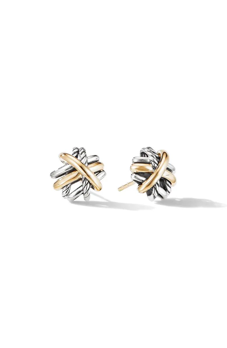 Crossover Stud Earrings with 18K Yellow Gold | Nordstrom