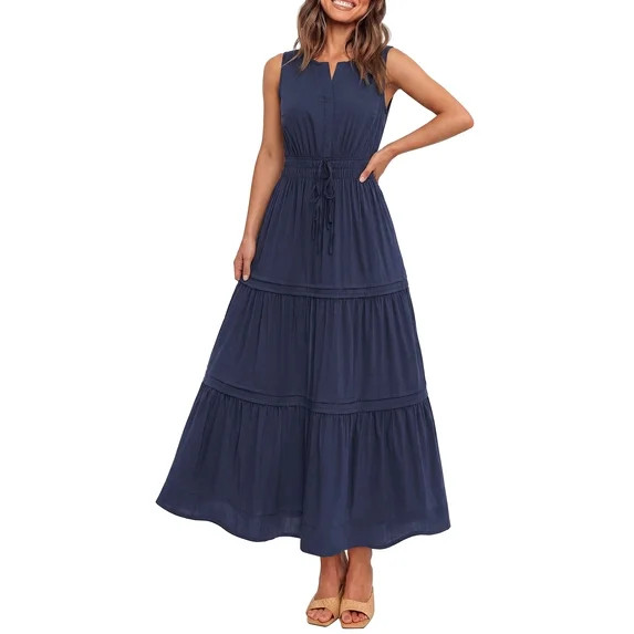Women’s Pretty Garden SHORT SLEEVE MAXI CAP DRESS - PG MAXI DRESS | Walmart (US)