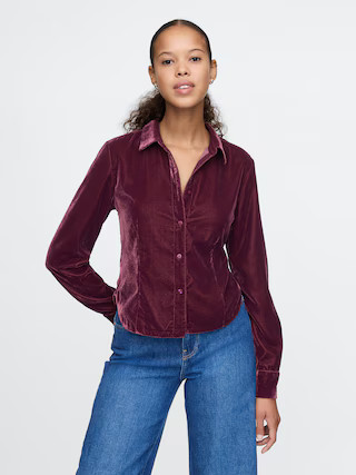 Cropped Velvet Shirt | Gap (US)