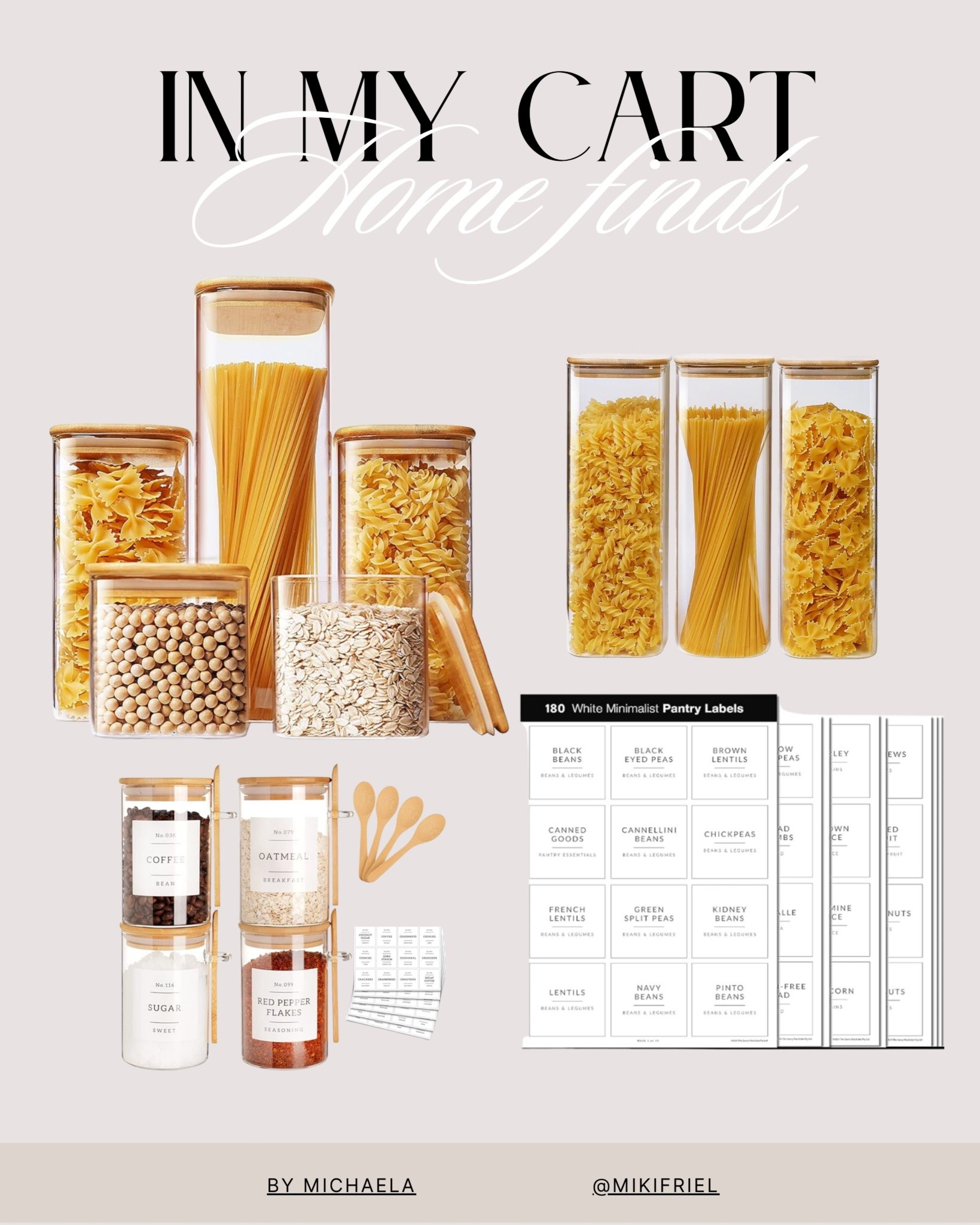 Kitchen organization. Kitchen jars. Pantry jars. Pantry labels. Storage labels. Storage. 

#LTKSaleAlert #LTKHome #LTKFindsUnder50