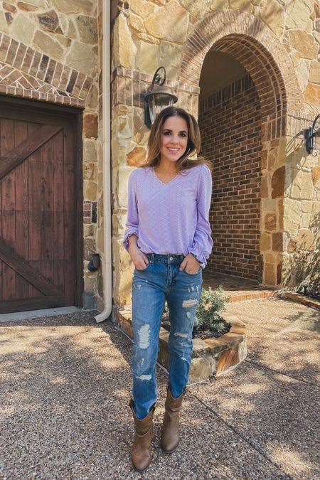 Lavender and denim 👖💜

#LTKunder50 #LTKshoecrush #LTKstyletip