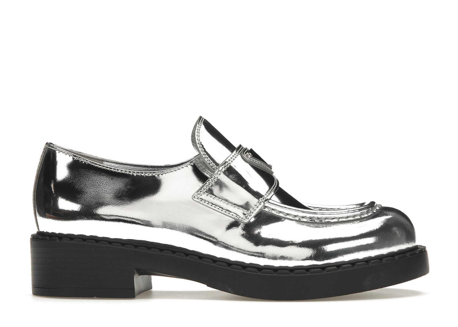 Women's Prada Metallic 50mm Loafers Leather Sneakers in Silver | StockX