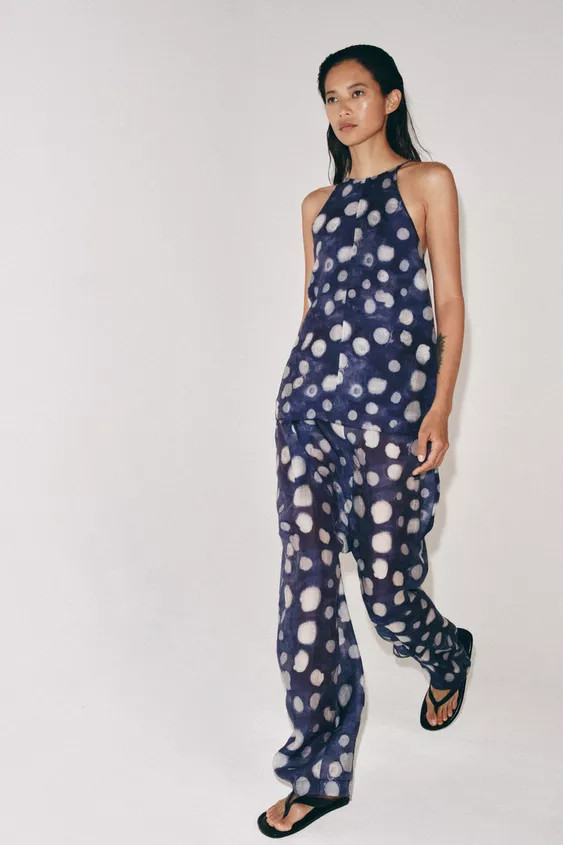 ZW COLLECTION POLKA DOT TOP | Zara US