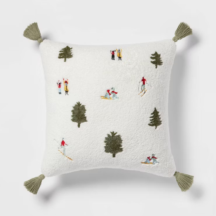 18"x18" Christmas Winter Scene Square Decorative Throw Pillow - Threshold™ | Target