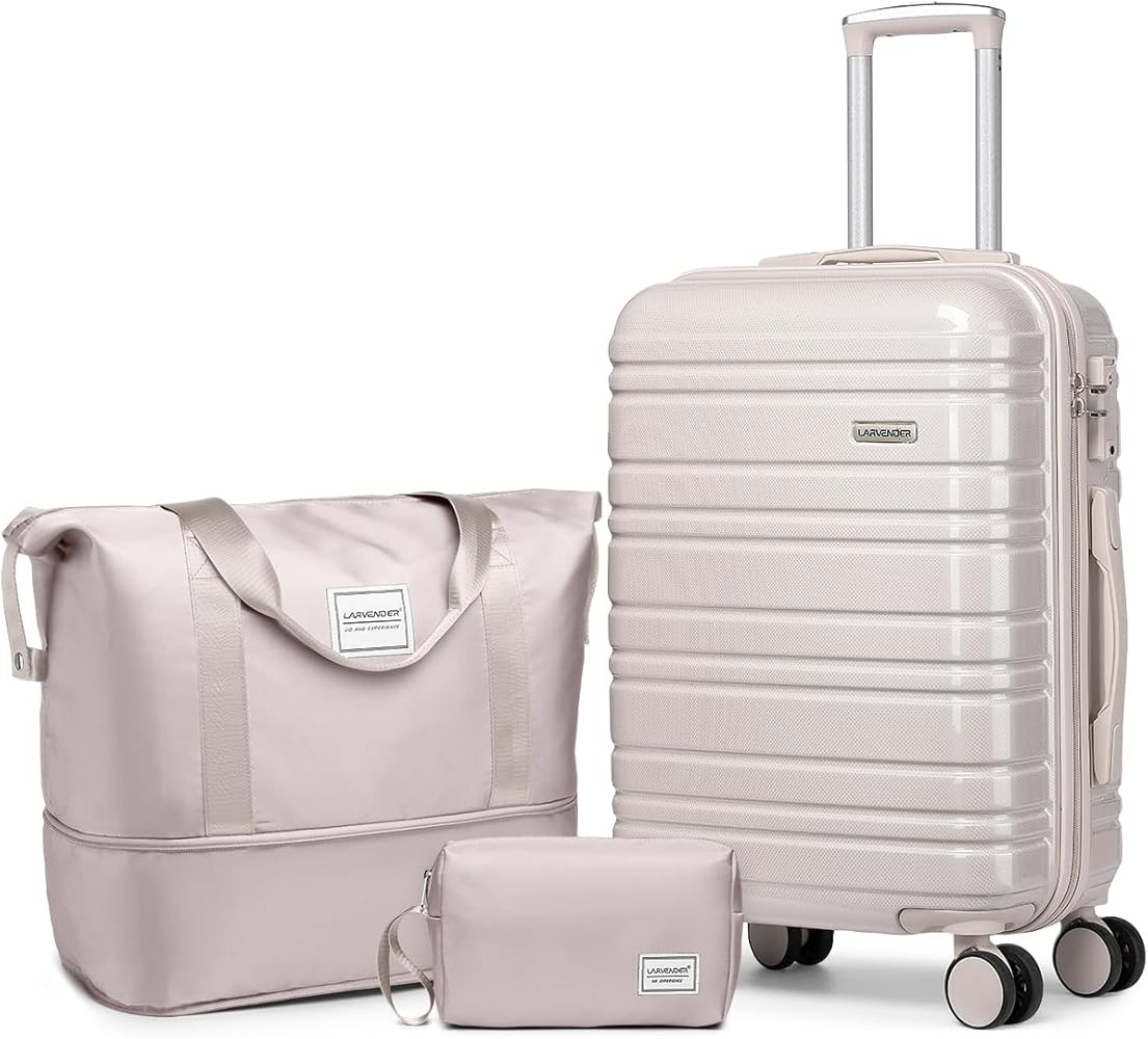 LARVENDER Carry on Luggage 22x14x9 Airline Approved, 20 Inch Hardside Suitcase with Wheels TSA Lo... | Amazon (US)