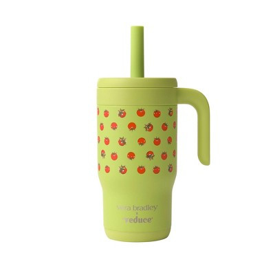 Reduce x Vera Bradley 14oz Chiller Kids Spill Proof Stainless Steel Insulated Straw Tumbler Tiny Tomatoes | Target