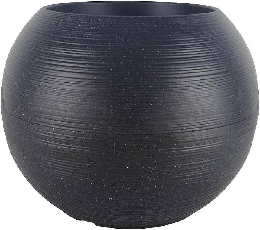 simpa Sphere Globe Shape Black Plastic Planter 35cm (H) x 35cm (D) | Amazon (UK)
