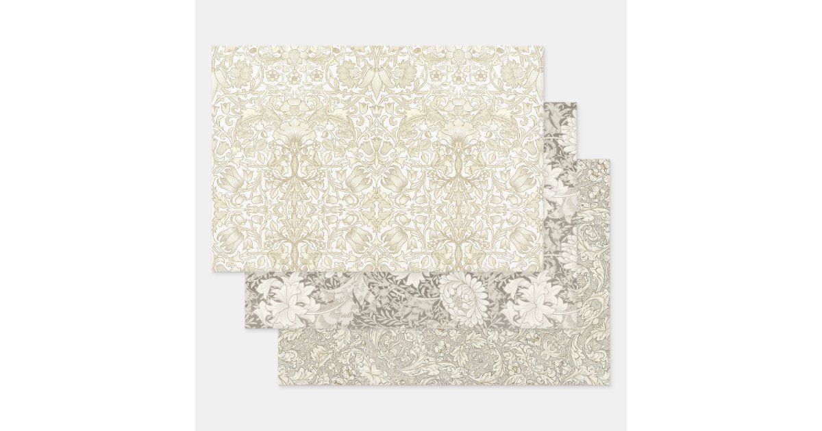 WILL MORRIS IVORY TAPESTRY HEAVY WEIGHT DECOUPAGE WRAPPING PAPER SHEETS | Zazzle.com | Zazzle