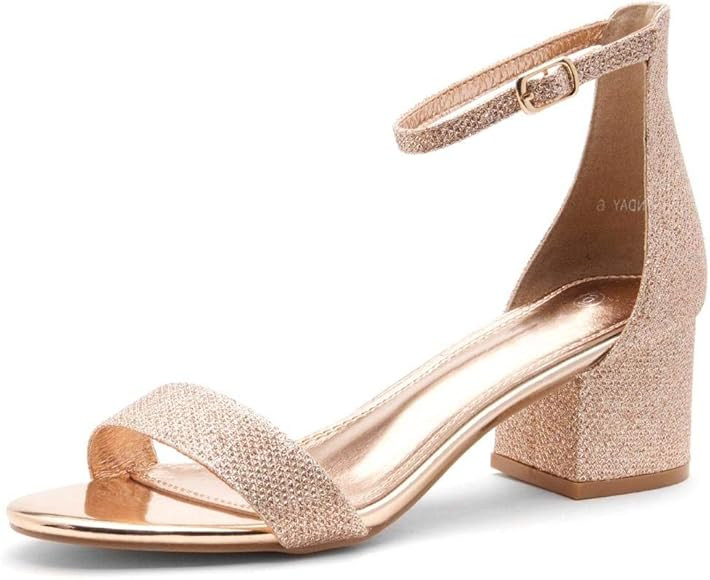 Herstyle Sunday Women's Open Toe Ankle Strap Block Chunky Low Heeled Sandal Comfortable Office Pu... | Amazon (US)