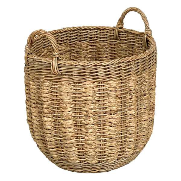 Lunelle Round Water Hyacinth Basket, Medium, Natural, sold by At Home | At Home