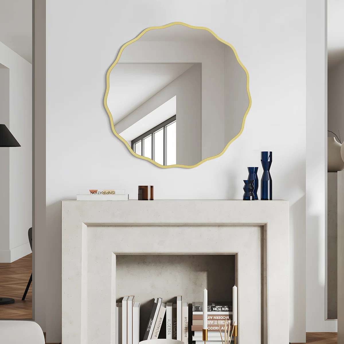 Aluminum Round Wavy Mirror Modern Home Décor | Wayfair North America