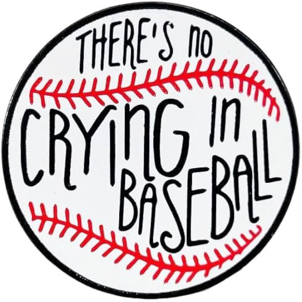 Sports Baseball Brooch Funny Enamel Pin for Women Girls Boys Creative Novelty ''There's No Crying... | Amazon (US)