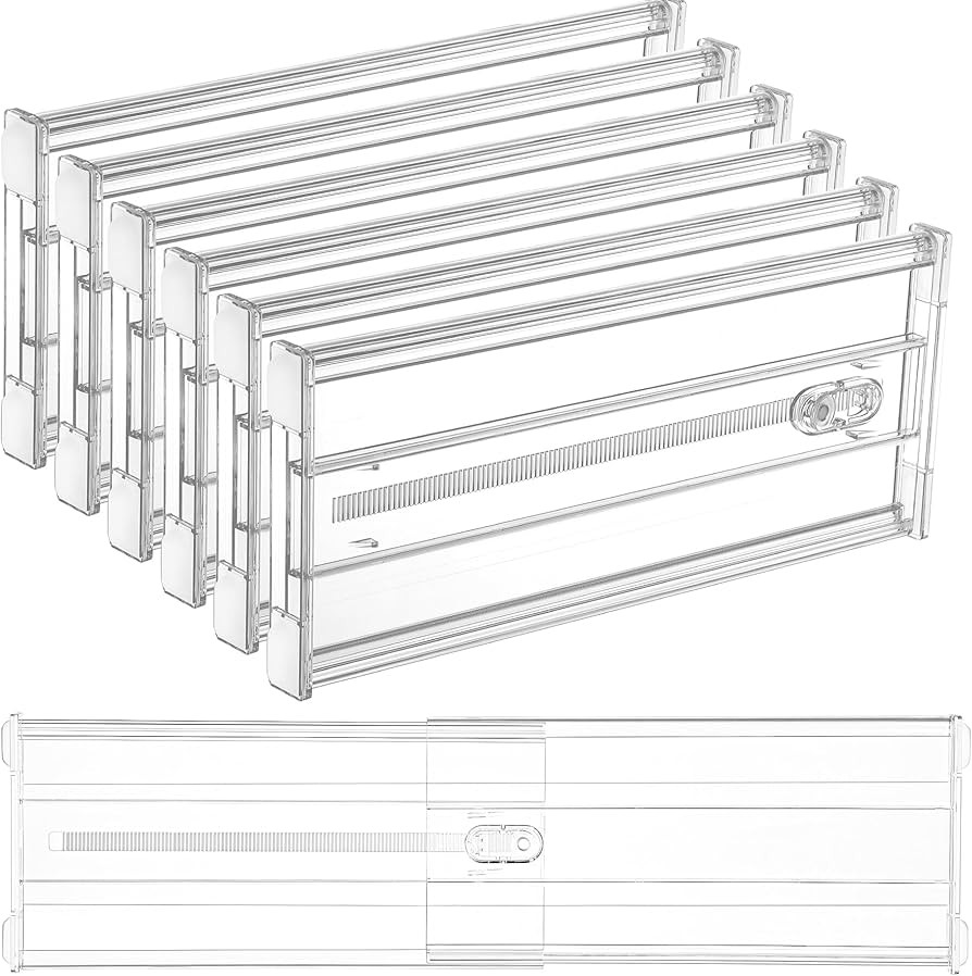 Vtopmart 6 Pack 6" Tall Upgrade Drawer Dividers for Big and Deep Drawer, 12.8"-22.3" Adjustable E... | Amazon (US)