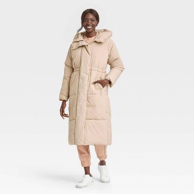 Women's Duvet Matte Puffer Jacket - A New Day™ Tan | Target