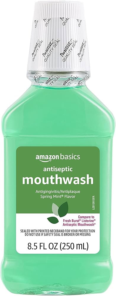 Amazon Basics Antiseptic Mouthwash, Mint, 8.5 Fl Oz, 1 Pack | Amazon (US)