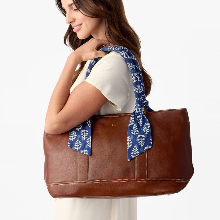 Sylvie Leather Tote with Wrapped Handles | Mark and Graham