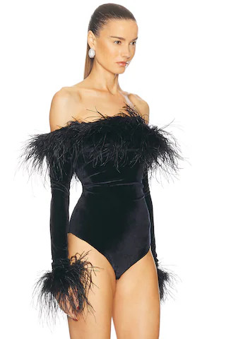 Velvet Plumage Bodysuit | FWRD 