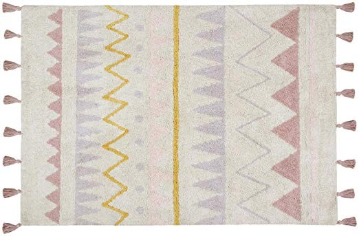 Lorena Canals Azteca Natural-vintage Nude, Blue/Black/Yellow, 4' x 5' 3" | Amazon (US)