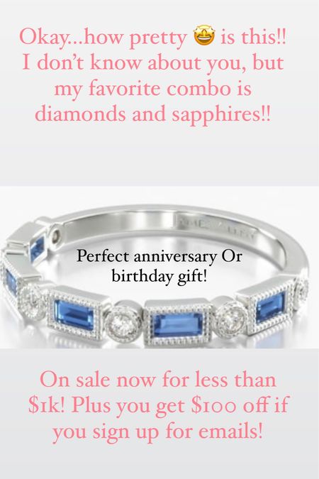 Love this diamond and sapphire ring! Wedding band. Anniversary ring. Graduation gift. On sale now!!

#LTKwedding #LTKsalealert #LTKFind