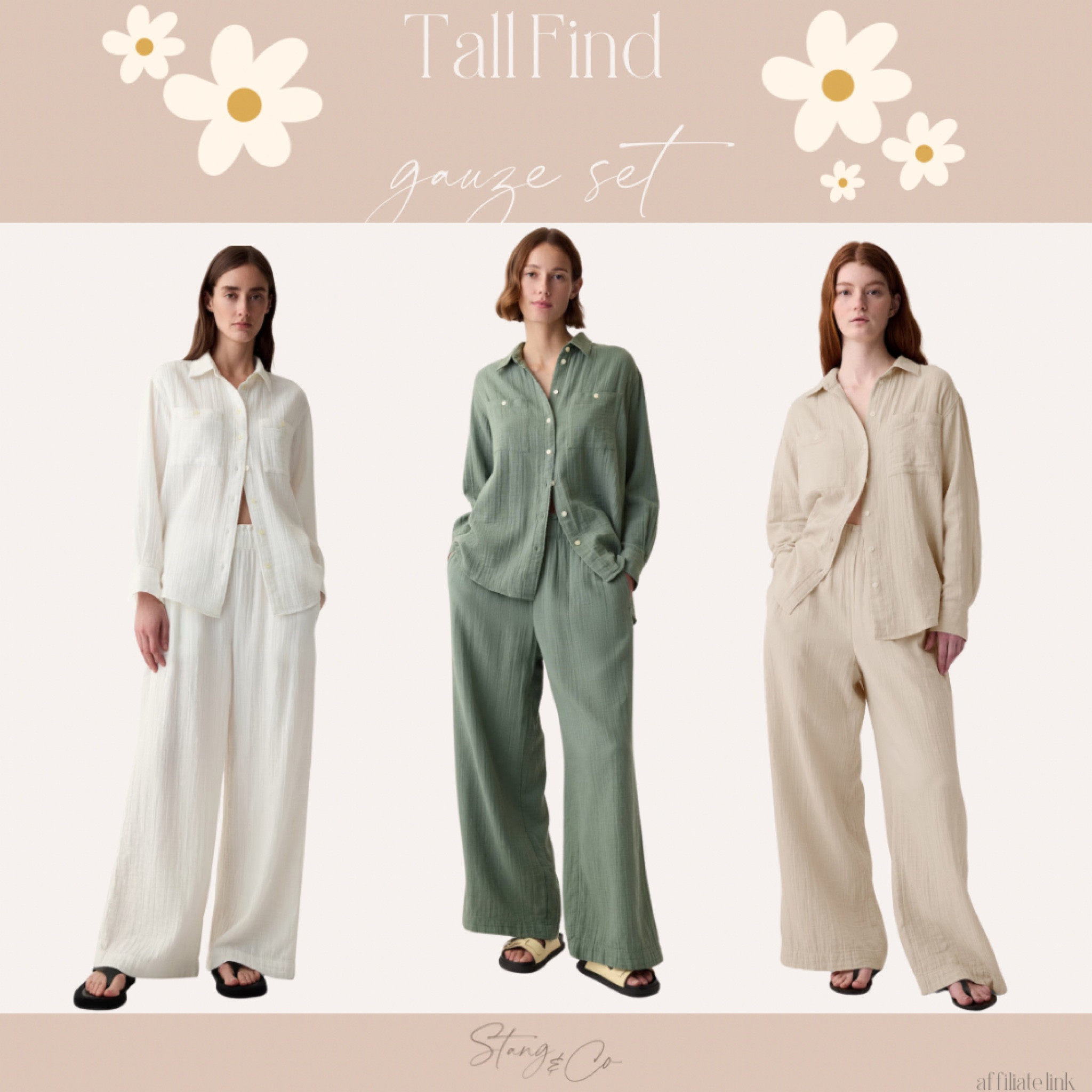 Crinkle gauze set available in tall 

#LTKsalealert #LTKmidsize #LTKfindsunder50