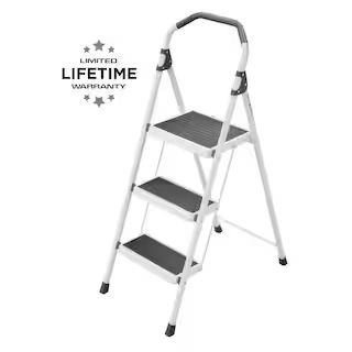 Gorilla Ladders 3-Step Steel Lightweight Step Stool Ladder 225 lbs. Load Capacity Type II Duty Ra... | The Home Depot