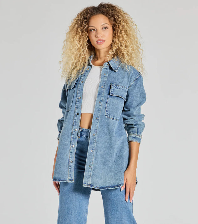 Casual Fave Button-Down Denim Shacket | Windsor Stores