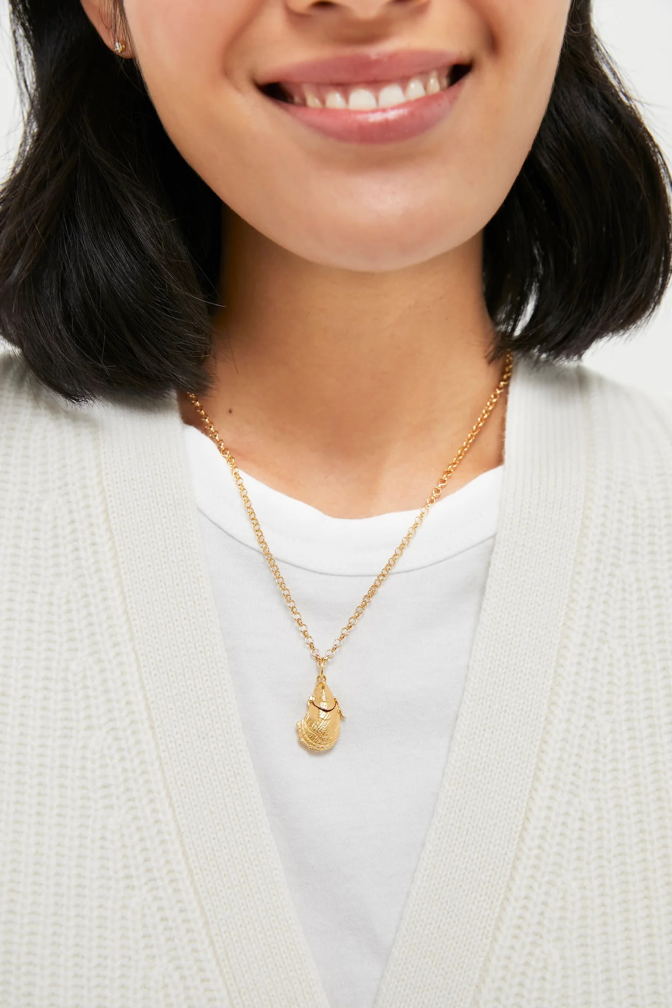 Gold Oyster Vesta Case 26" Necklace | Tuckernuck (US)