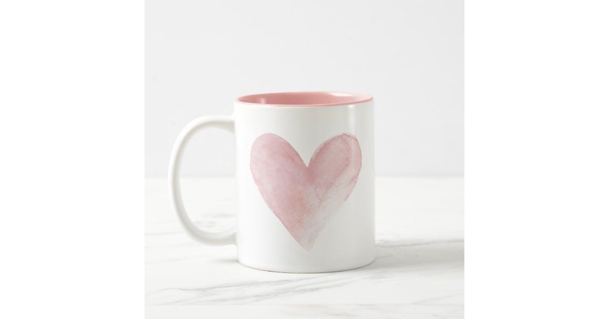 Watercolor Heart Pink Valentine Love Coffee Mug | Zazzle | Zazzle