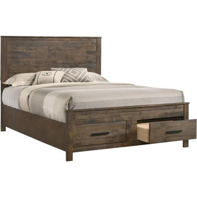Rustic Brown Queen Bed With Practical Storage And Beautiful Appearance Cozy Sleeping Area | Wayfair North America