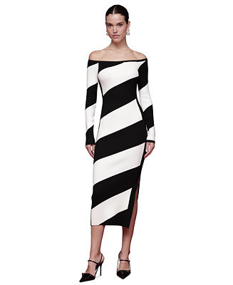 Avec Les Filles Women's Off-The-Shoulder Midi Sweater Dress - Macy's | Macy's