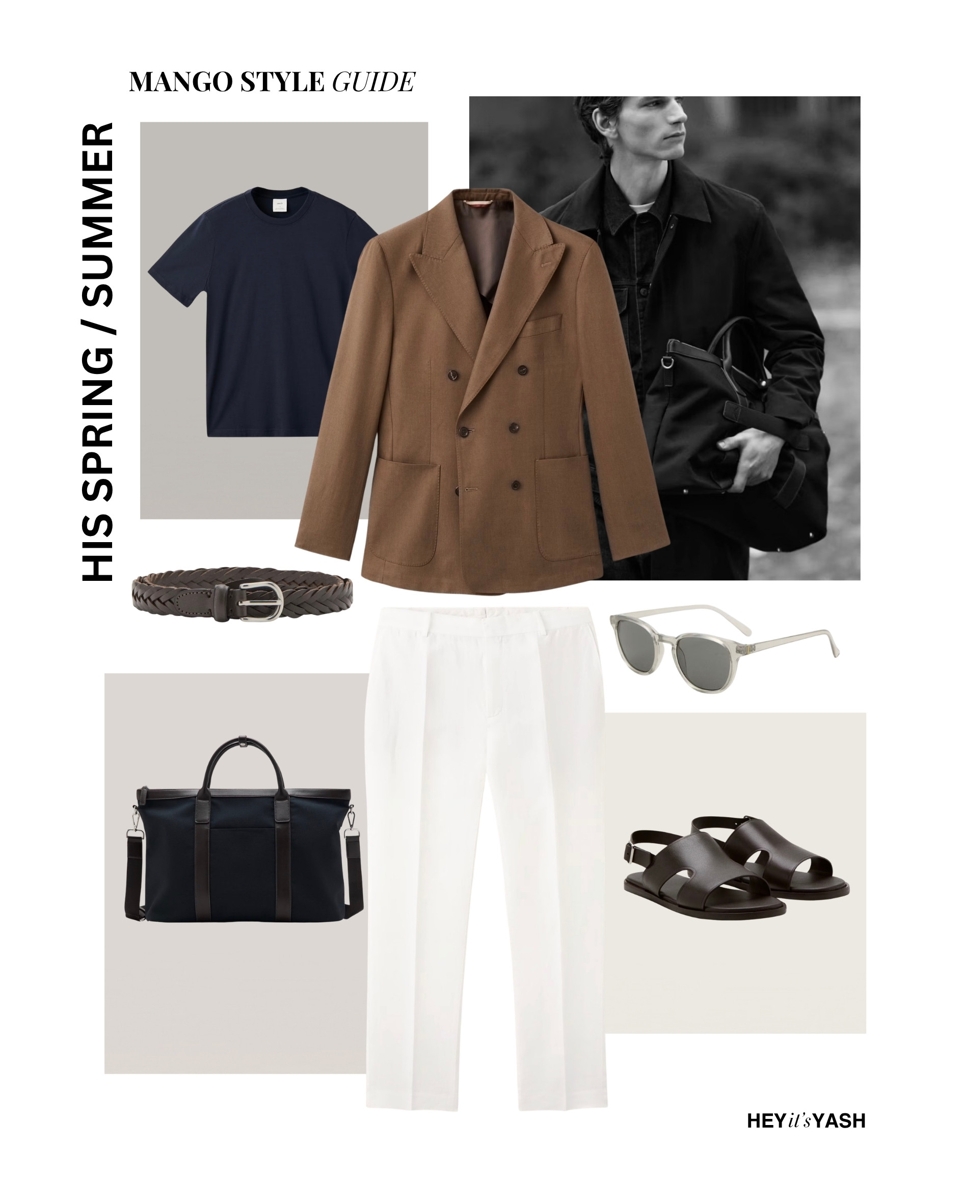 His Spring/Summer Style Guide The Riviera Edit #HisStyleGuide #MangoStyle #MangoBrand #MensFashion #SpringSummer2026 #MensOOTD #CamelBlazer #DoubleBreastedBlazer #WhiteTrousers #LeatherSandals #RivieraStyle #SummerMenswear #MenswearDaily #StyleInspo #ElevatedCasual #QuietLuxury #MensFashionInspo #SummerBlazer #CoastalMenswear #SpringMenswear 

 #LTKootd #LTKTravel #LTKMens