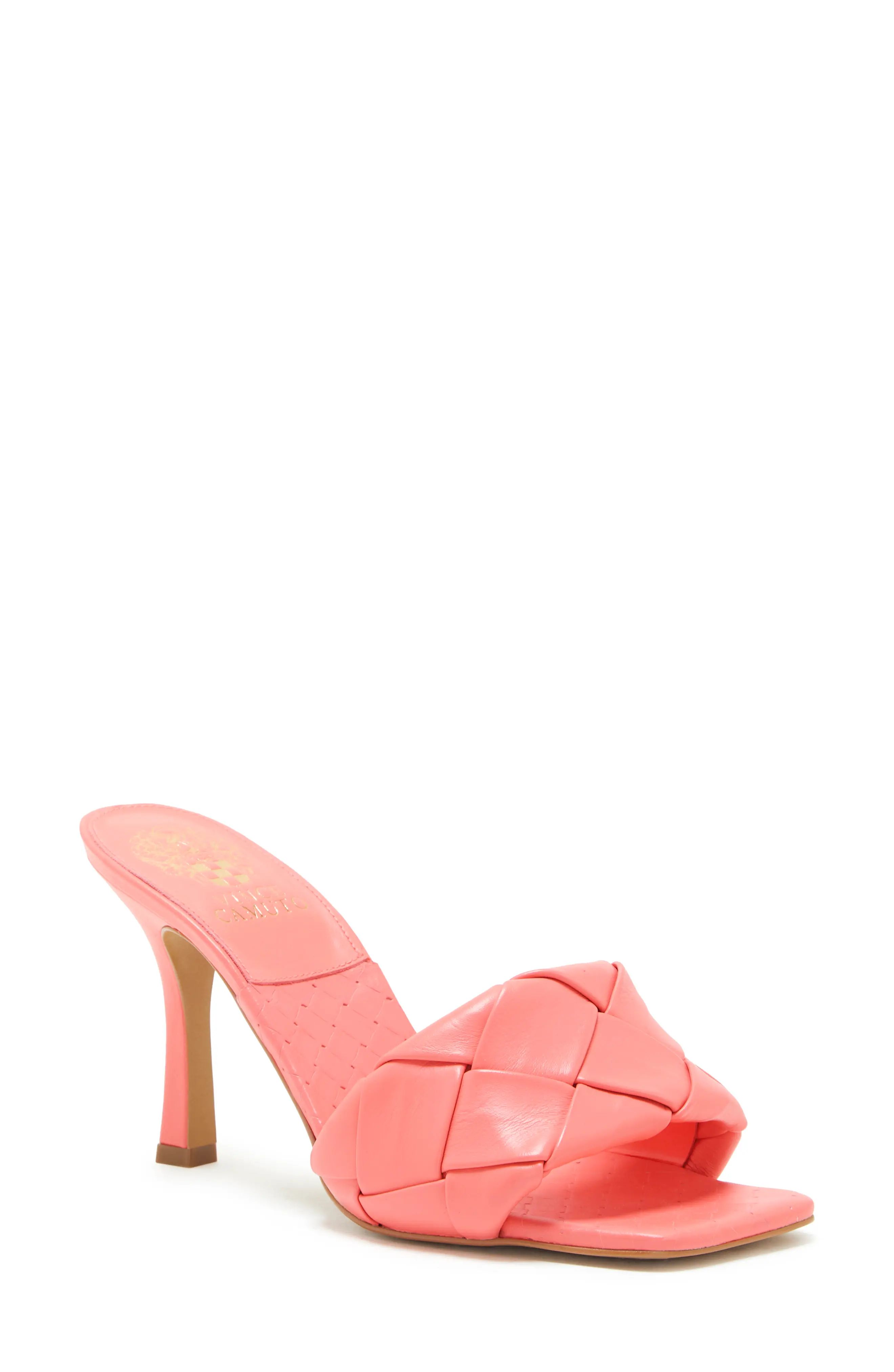 Vince Camuto Brelanie Braided Strap Sandal in Ultra Coral at Nordstrom, Size 7.5 | Nordstrom