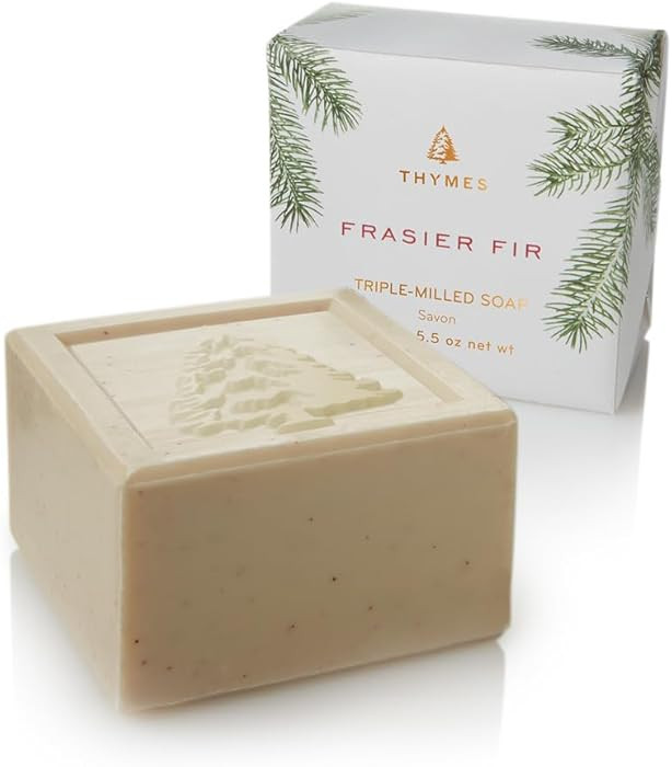 Thymes Frasier Fir Bar Soap - Pine Tree Scented Hand and Body Soap (5.5 oz) | Amazon (US)