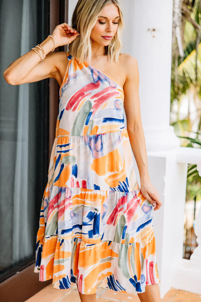 Love Follows Tangerine Orange Midi Dress | The Mint Julep Boutique