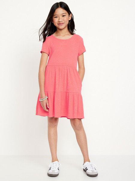 Rib-Knit Swing Dress for Girls | Old Navy (US)