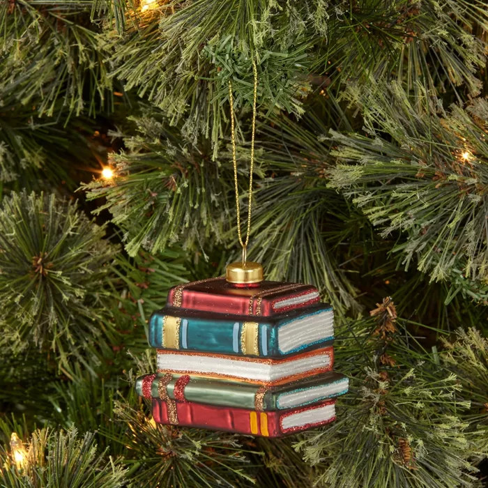 Stacked Books Glass Christmas Tree Ornament - Wondershop™ | Target