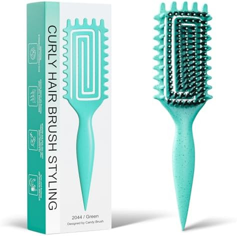 Curly Hair Brush, Curl Defining Brush with Soft Boar Bristles Detangling Tangled Glides, Wide-Tee... | Amazon (US)
