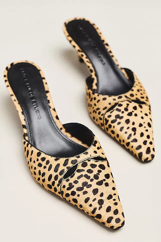 Black Suede Studio Rue 50 Kitten Heel Mules | Anthropologie (US)