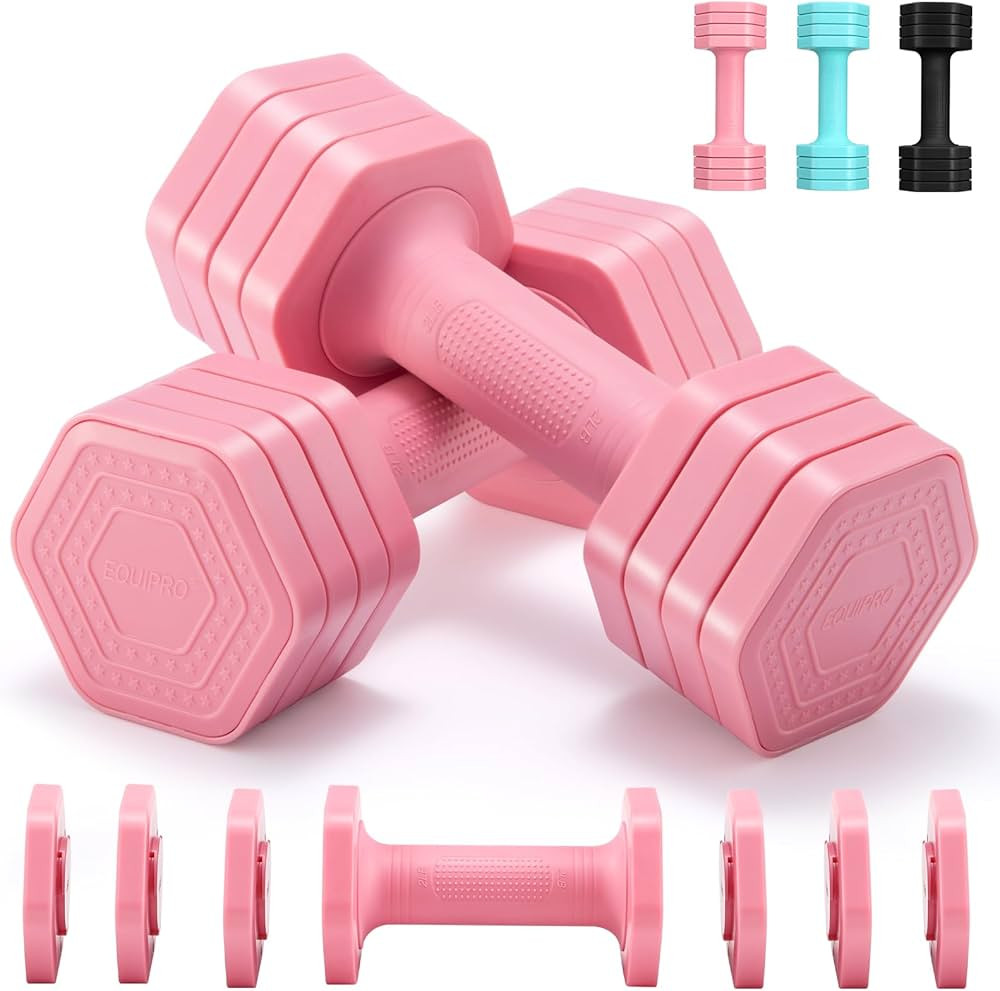 Adjustable Dumbbell Set, 4 in 1 Free Weights Dumbbells Set for Women, Weights for Women at Home, ... | Amazon (US)